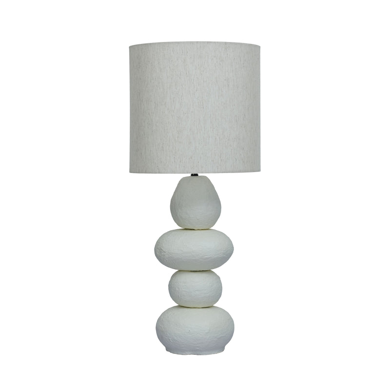 Pebble Cream Papier Mache Table Lamp