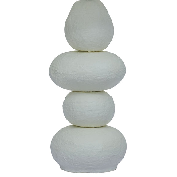 Pebble Cream Papier Mache Table Lamp