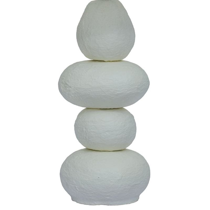 Pebble Cream Papier Mache Table Lamp
