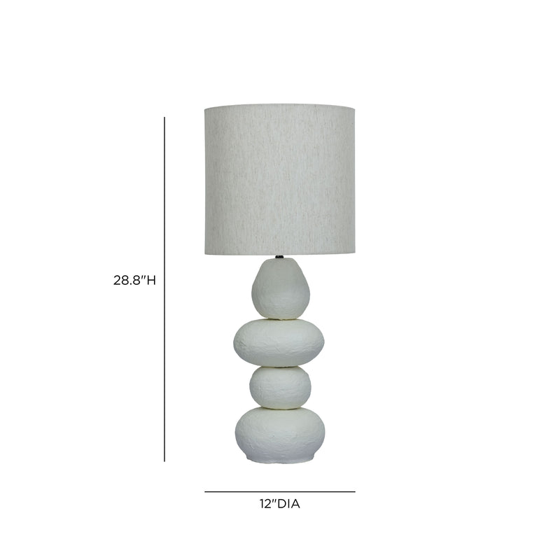 Pebble Cream Papier Mache Table Lamp