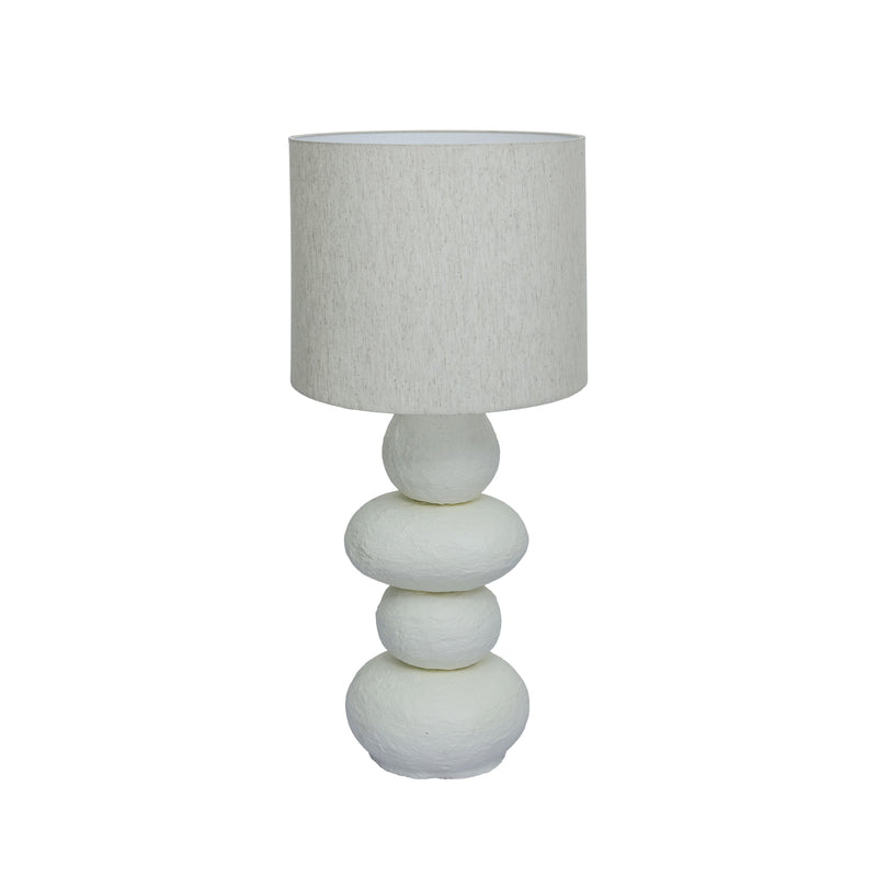 Pebble Cream Papier Mache Table Lamp