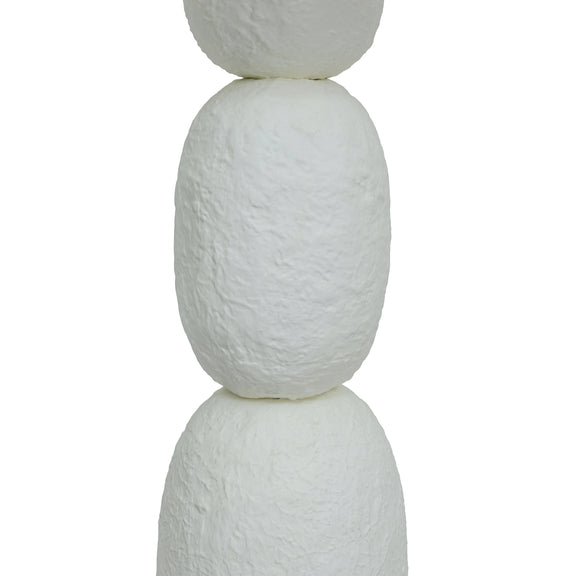 Pebble Cream Papier Mache Floor Lamp