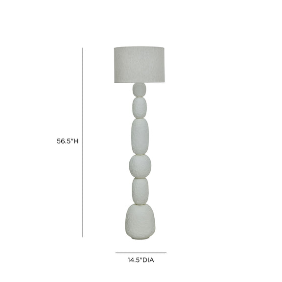 Pebble Cream Papier Mache Floor Lamp