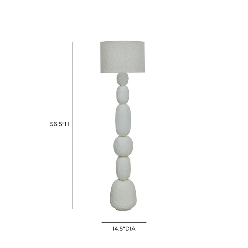 Pebble Cream Papier Mache Floor Lamp