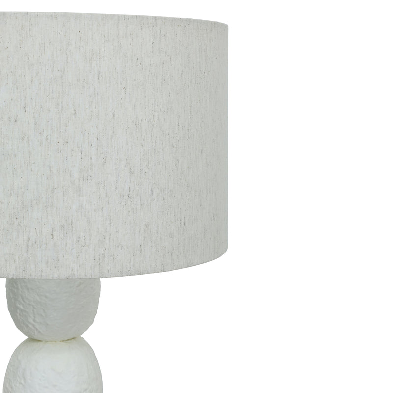 Pebble Cream Papier Mache Floor Lamp