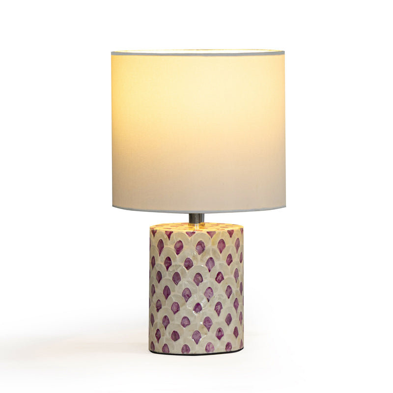 Merlot White Capiz Shell Table Lamp