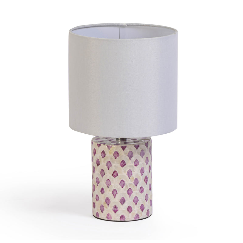 Merlot White Capiz Shell Table Lamp