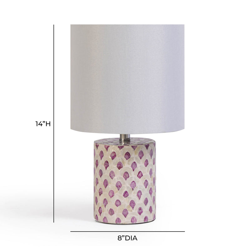 Merlot White Capiz Shell Table Lamp