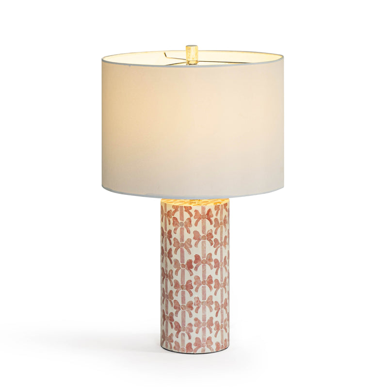 Lassy Pink Ribbon Capiz Shell Table Lamp
