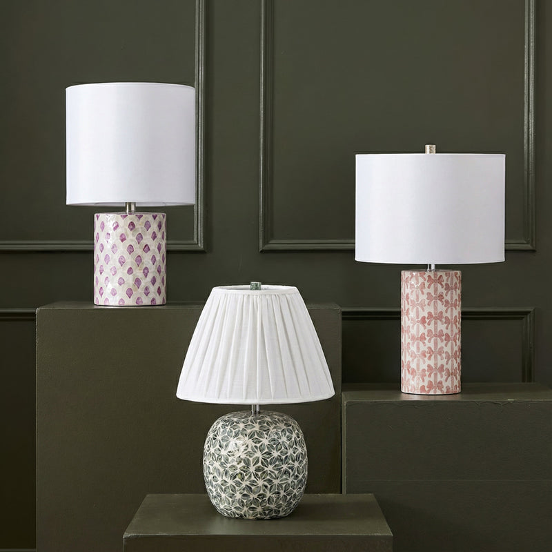 Lassy Pink Ribbon Capiz Shell Table Lamp