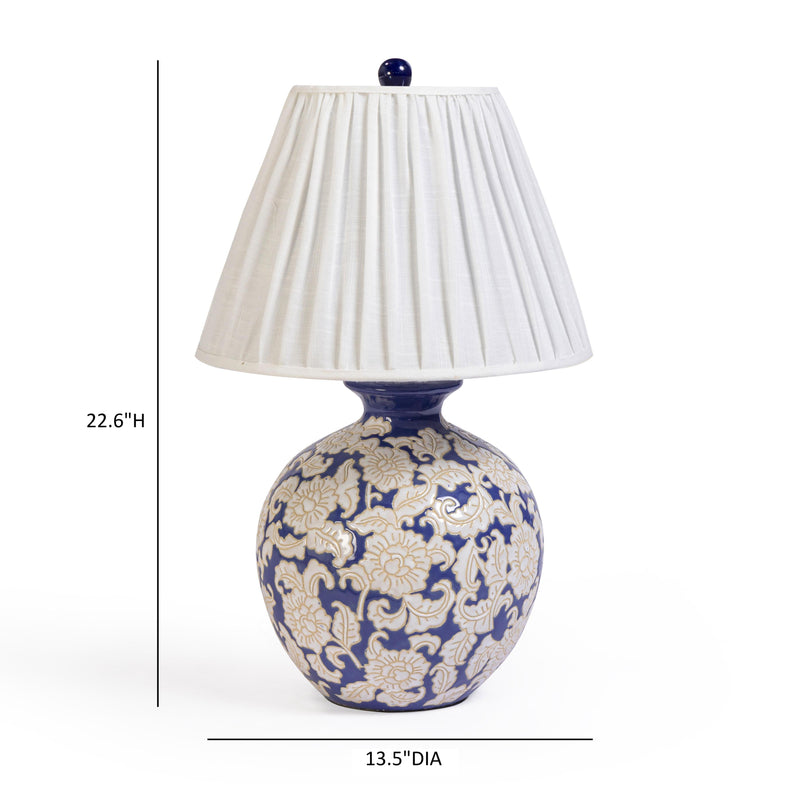Diana Blue &amp; White Table Lamp