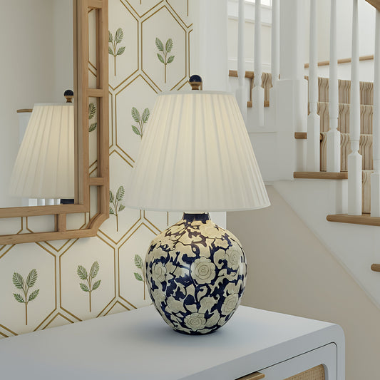 Diana Blue &amp; White Table Lamp
