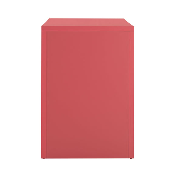 Suzie Coral Pink & Rattan Executive Desk
