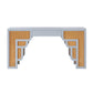 Suzie Pastel Blue & Rattan Executive Desk