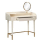 Penelope Cream Vegan Leather Wrapped Vanity Desk