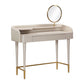 Penelope 45" Vegan Leather Wrapped Vanity Desk With Drawer - Taupe