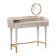 Penelope 45" Vegan Leather Wrapped Vanity Desk With Drawer - Taupe