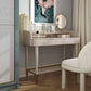 Penelope 45" Vegan Leather Wrapped Vanity Desk With Drawer - Taupe