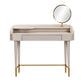 Penelope 45" Vegan Leather Wrapped Vanity Desk With Drawer - Taupe