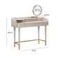 Penelope 45" Vegan Leather Wrapped Vanity Desk With Drawer - Taupe