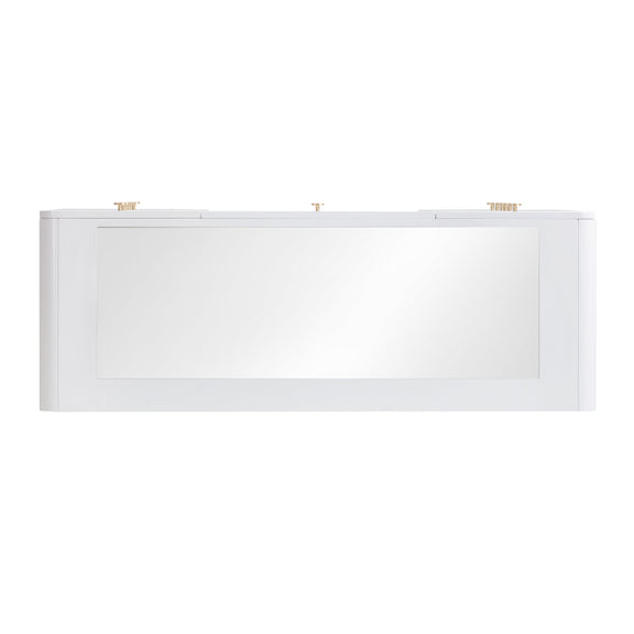 Hollywood 56" White Desk with Vanity Mirror - Small