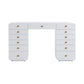 Hollywood 56" White Desk with Vanity Mirror - Large