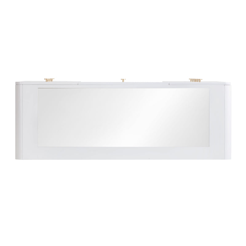 Hollywood 56" White Desk with Vanity Mirror - Large