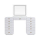 Hollywood 56" White Desk with LED Panel Vanity Mirror - Small