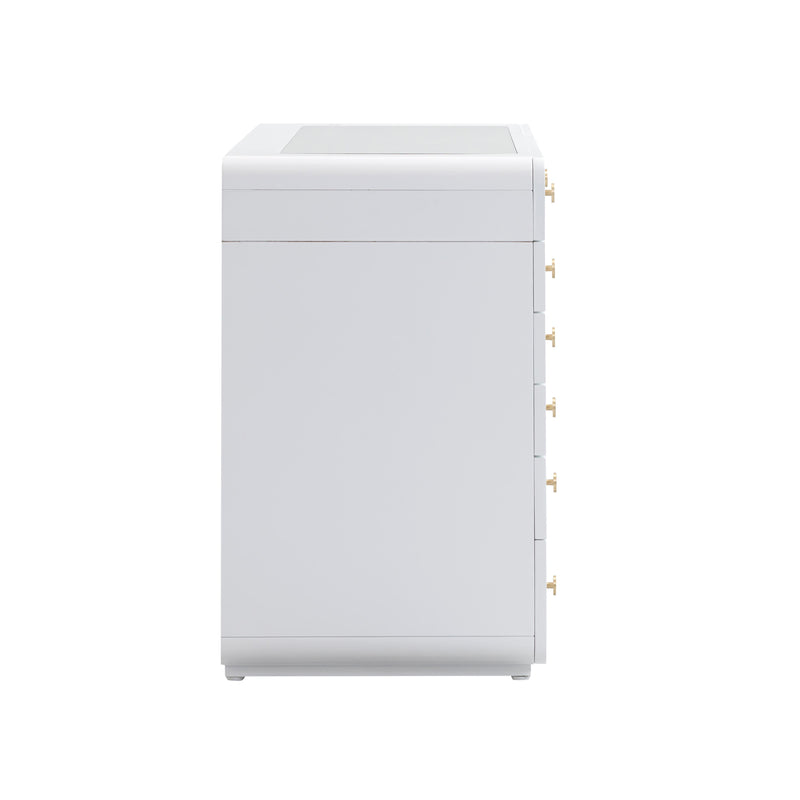 Hollywood 56" White 13-Drawer Vanity Desk