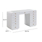Hollywood 56" White Desk with LED Panel Vanity Mirror - Large