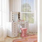 Hollywood 56" White Desk with Vanity Mirror - Small