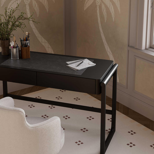 Alfalfa Black 2 Drawer Desk
