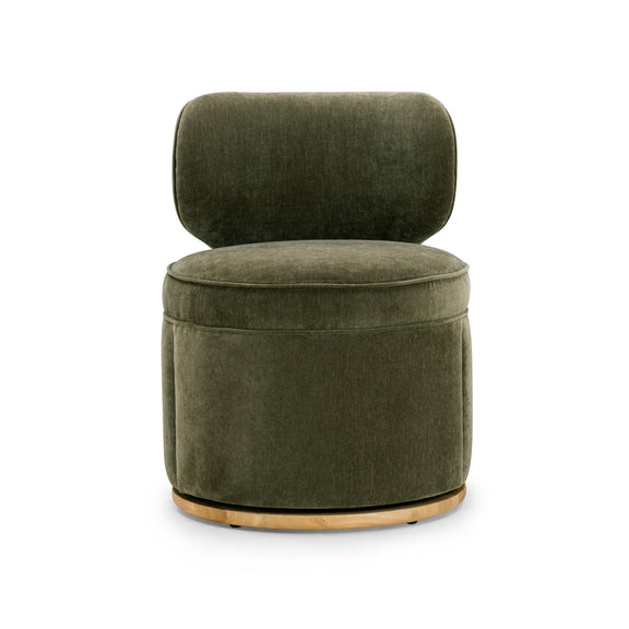 Amaya Green Upcycled Contract-Grade Chenille Swivel Desk Chair