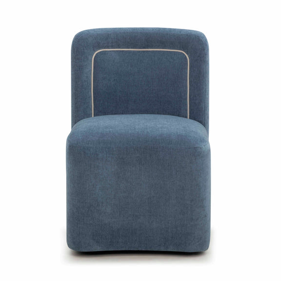 Dolce Performance Velvet Rolling Desk Chair - Blue