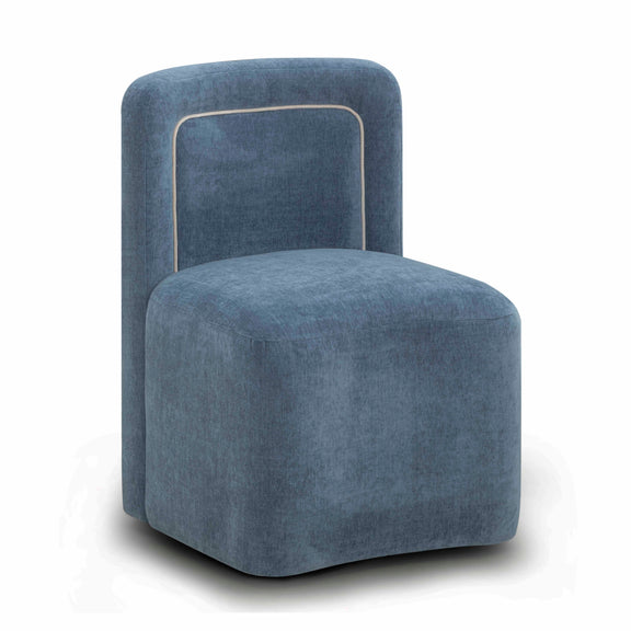 Dolce Performance Velvet Rolling Desk Chair - Blue