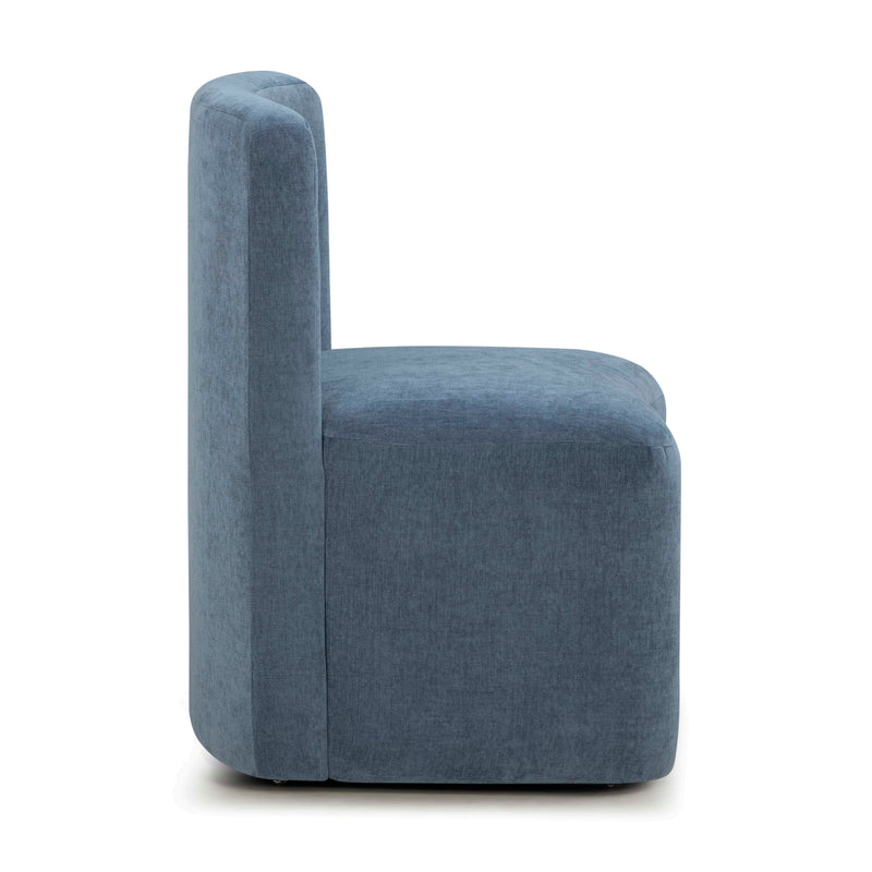Dolce Performance Velvet Rolling Desk Chair - Blue
