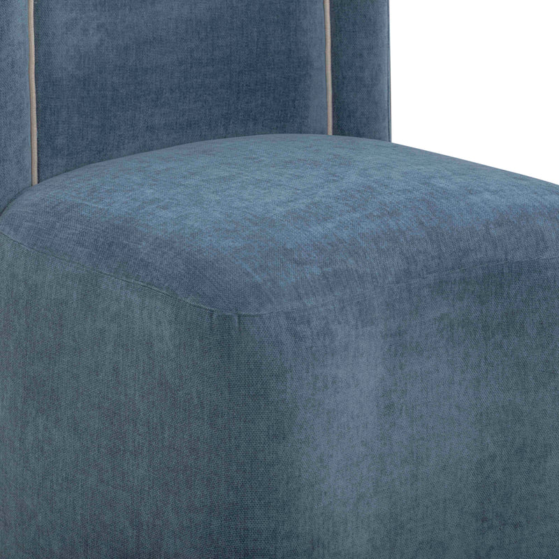 Dolce Performance Velvet Rolling Desk Chair - Blue