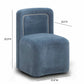 Dolce Performance Velvet Rolling Desk Chair - Blue