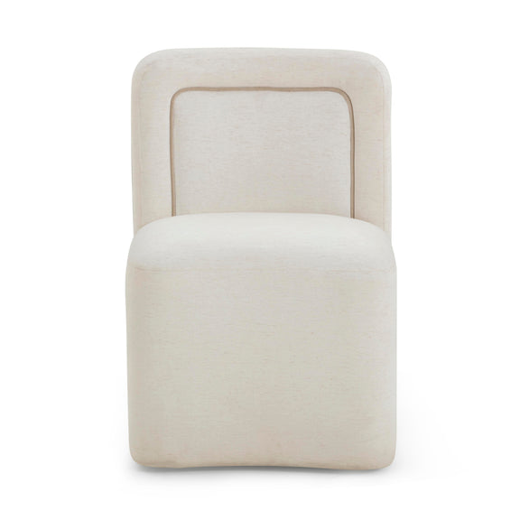 Dolce Performance Velvet Rolling Desk Chair - Cream
