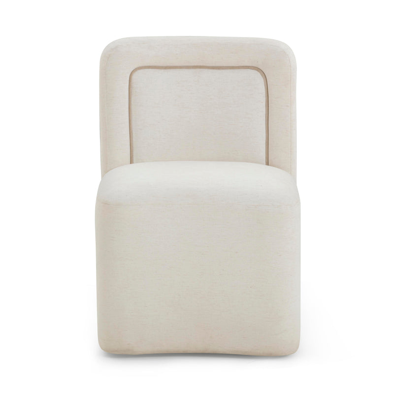 Dolce Performance Velvet Rolling Desk Chair - Cream