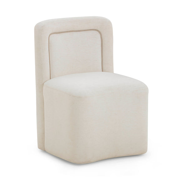 Dolce Performance Velvet Rolling Desk Chair - Cream