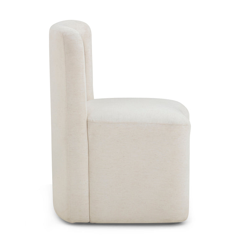 Dolce Performance Velvet Rolling Desk Chair - Cream