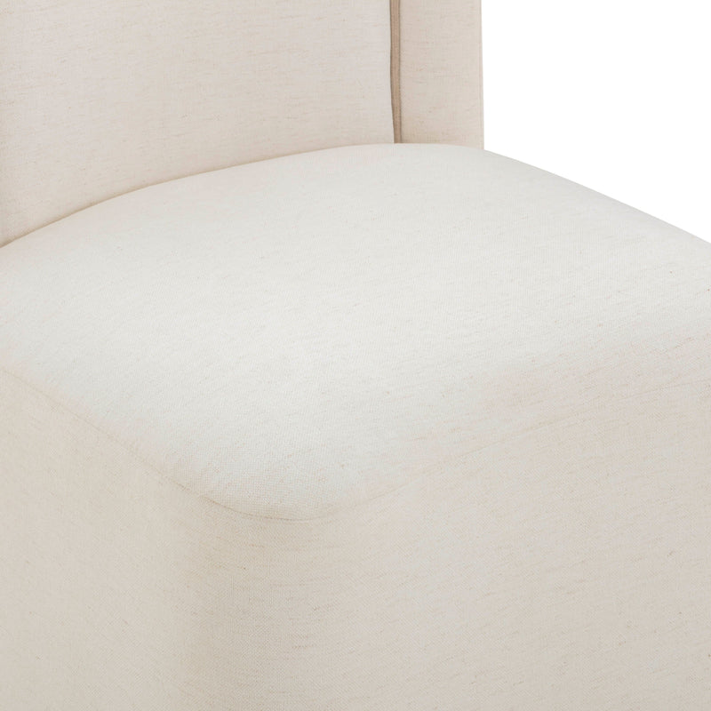 Dolce Performance Velvet Rolling Desk Chair - Cream