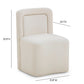 Dolce Performance Velvet Rolling Desk Chair - Cream