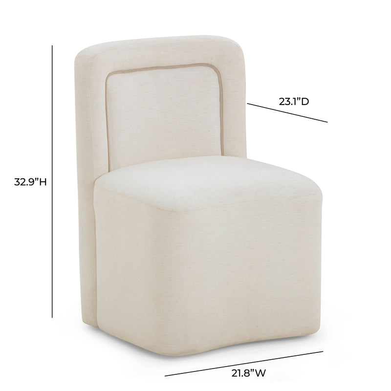 Dolce Performance Velvet Rolling Desk Chair - Cream
