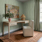Dolce Performance Velvet Rolling Desk Chair - Cream