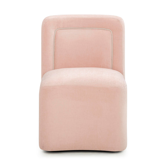 Dolce Performance Velvet Rolling Desk Chair - Pink