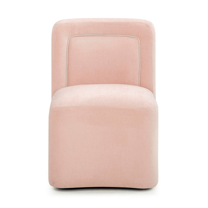 Dolce Performance Velvet Rolling Desk Chair - Pink