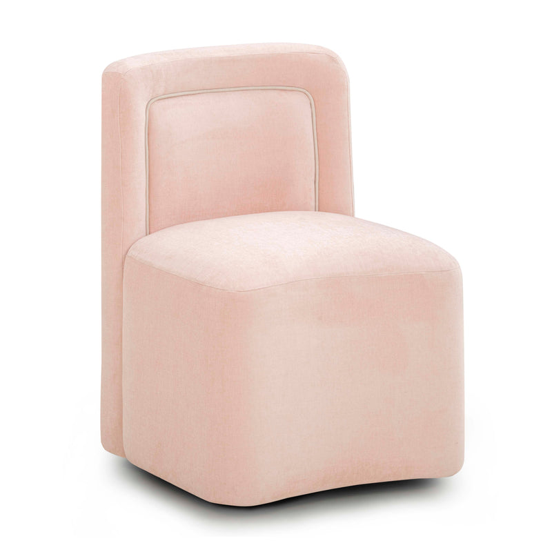 Dolce Performance Velvet Rolling Desk Chair - Pink