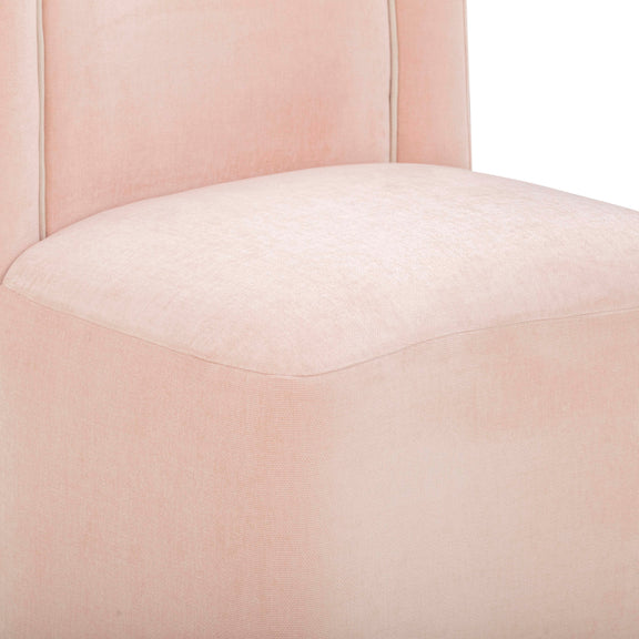 Dolce Performance Velvet Rolling Desk Chair - Pink